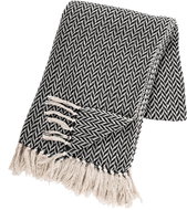 Tiseco Blanket Alpana cotton 130 × 170 cm, black - Blanket