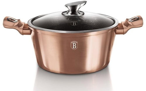 BERLINGERHAUS Casserole with lid Rosegold Metallic Line 24cm - Casserole Pot - Main image
