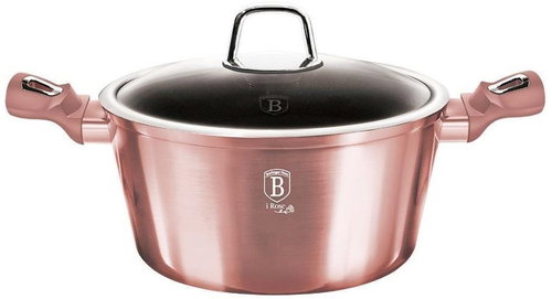 BERLINGERHAUS Casserole with lid with titanium surface I-Rose Edition 24cm - Casserole Pot - Main image
