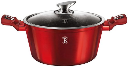 BERLINGERHAUS Casserole with lid Burgundy Metallic Line 30cm - Casserole Pot - Main image