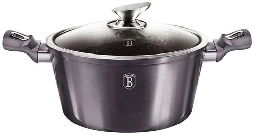 BERLINGERHAUS Casserole with lid with marble surface Carbon PRO Line 28cm - Casserole Pot - Main image