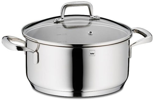 KELA Casserole with lid stainless steel 18/10 FLAVORIA 20cm KL-10172 - Casserole Pot - Main image