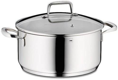 KELA Stainless steel casserole with lid 18/10 FLAVORIA 24cm - Casserole Pot - Main image