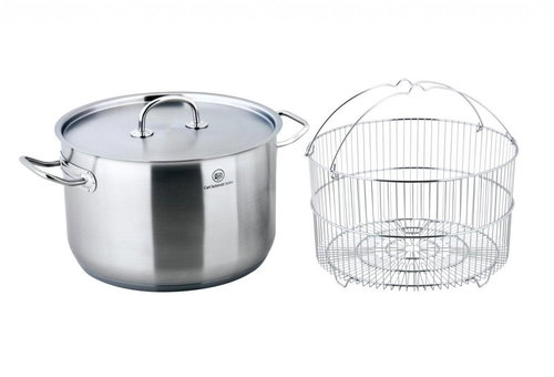 CS SOLINGEN Saucepan with lid and basket Stainless steel 10 l / diameter 28 x 18 cm PRO-X - Pot - Main image
