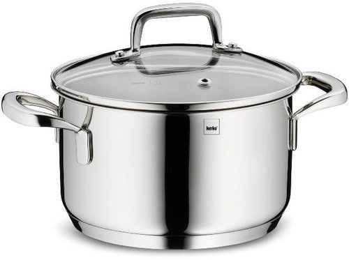 KELA Stainless steel pot with lid 18/10 FLAVORIA 16 cm - Pot - Main image