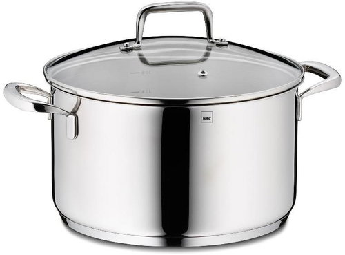 KELA Stainless steel pot with lid 18/10 FLAVORIA 24 cm - Pot - Main image