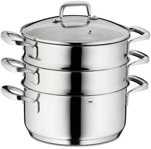 KELA 18/10 stainless steel steaming pot with lid FLAVORIA 20 cm set of 4 KL-10191 - Kitchenware Set - Main image