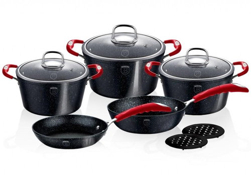 BERLINGERHAUS Set of dishes with marble surface 10 pcs Black Stone Touch Line - Kitchenware Set - Main image