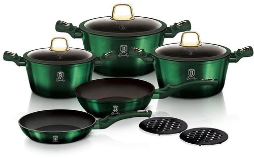 BERLINGERHAUS Set of dishes with titanium surface 10 pcs Emerald Collection - Cookware Set - Main image