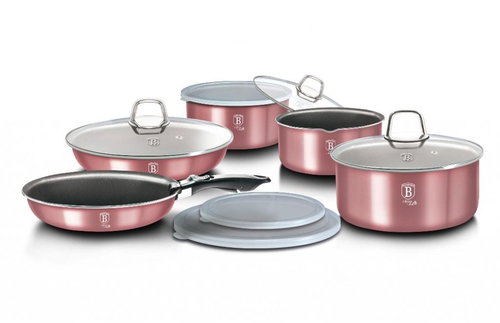 BERLINGERHAUS Set of dishes with removable handle 12 pcs I-Rose Edition - Kitchenware Set - Main image