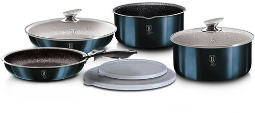 BERLINGERHAUS Topfset mit abnehmbarem Griff 9-teilig Aquamarine Metallic Line - Kochgeschirrset - Hauptbild