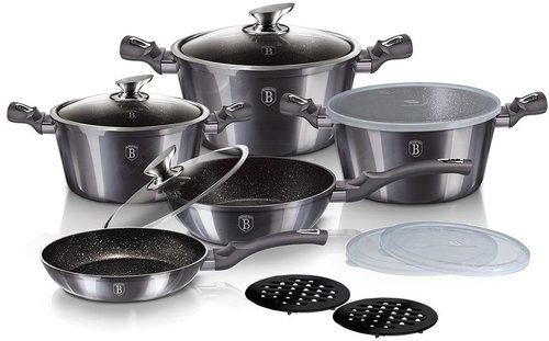 BERLINGERHAUS Marble-surfaced cookware set 13 pcs Carbon PRO Line BH-6886 - Cookware Set - Main image