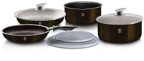 BERLINGERHAUS Set of dishes with removable handle 9 pcs Shiny Black Collection - Cookware Set - Main image