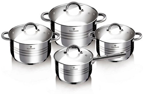 BLAUMANN Stainless steel cookware set 8 pcs Gourmet line BL-3115 - Cookware Set - Main image