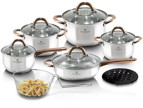 BLAUMANN Stainless steel cookware set 13 pcs Gourmet Line copper handles - Kitchenware Set - Main image