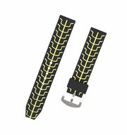 Drakero Silicone RibFlex for 22mm Quick Release black and yellow - Watch Strap