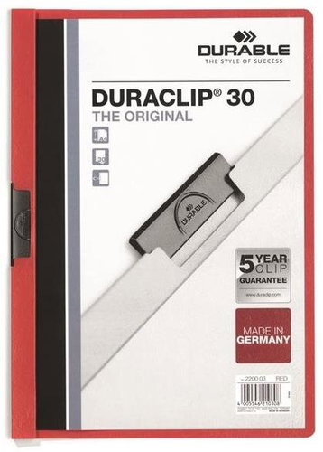 DURABLE Duraclip A4, 30 sheets, red - Document Folder - Main image