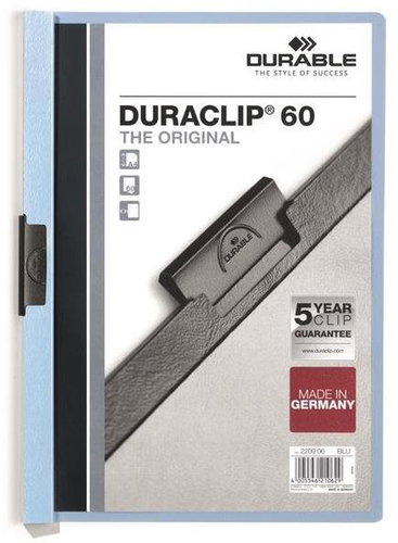 DURABLE Duraclip A4, 60 sheets, light blue - Document Folder - Main image