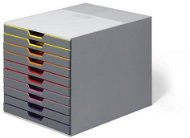 DURABLE Varicolor 10 fiók, színkódolt, szürke - Fiókos doboz