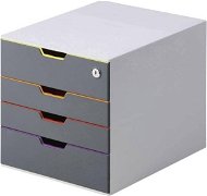 Durable Varicolor Box mit 4 Schubladen / 1 abschließbar - grau - Schubladenbox