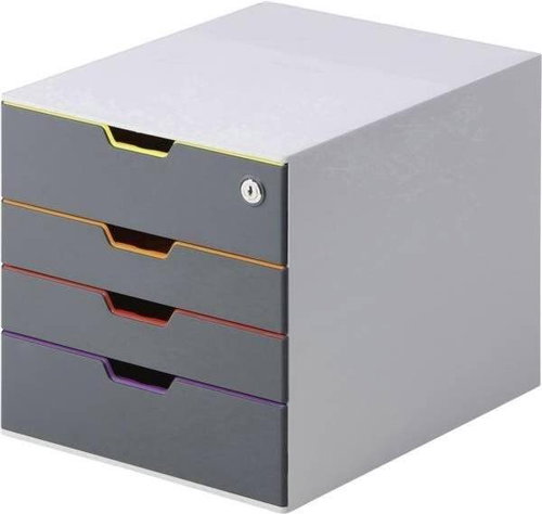 DURABLE Varicolor 4 fiók / 1 zárható, szürke - Fiókos doboz - Fő fotó