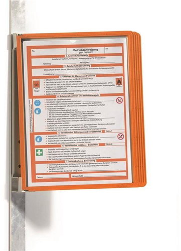 DURABLE VARIO WALL, magnetic, including 5 pockets, A4, orange - Magnetic Pocket - Main image