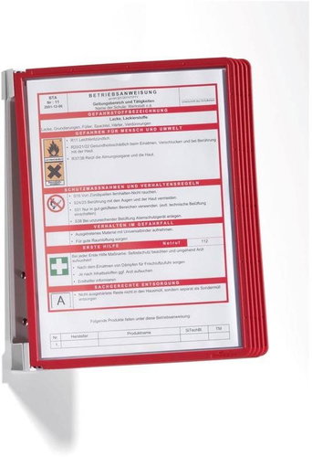 DURABLE Vario Wall 5, wall mounted, incl. 5 pockets, A4, red - Wall-Mounted Bracket - Main image