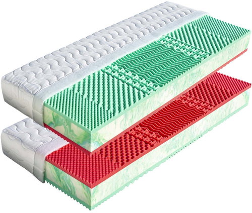 Wood bed Ema 1+1 90 × 200 × 15 cm Aloe Vera - Mattress - Main image