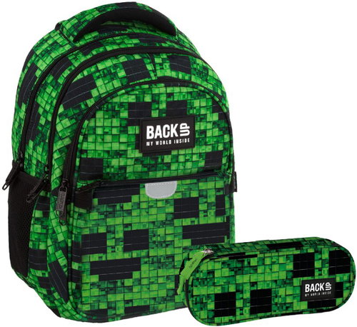 Derform BackUP Slinker Pixel Game 2-in-1 School Set – Backpack and Pencil Case - School Set - Main image