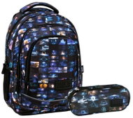 Derform Zvýhodněný školní set BackUP Cosmic Cat 2v1 – batoh a penál - School Set