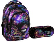 Derform Zvýhodněný školní set BackUP Spring Flowers 2v1 – batoh a vybavený penál - School Set