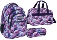 Derform Zvýhodněný set BackUP Violet Bloom 3v1 – školní batoh, penál a sportovní taška - School Set