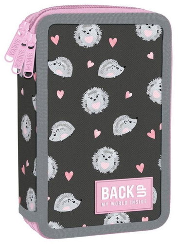 DERFORM BackUP 3-Compartment Pencil Case with Accessories – Sweet Hedgehogs - Pencil Case - Main image
