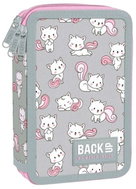 DERFORM Tříkomorový penál s vybavením BackUP - Kočičky - Pencil Case