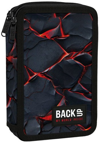 DERFORM Double-Compartment Pencil Case with Accessories BackUP - Lava and Fire Blaze - Pencil Case - Main image