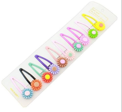 CEN Multicoloured set of 10 hairpins with flower - Hair Clips - Main image