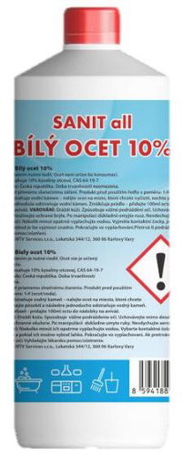 SANIT all bílý ocet 10% 1 l, univerzální ekologický čistič - Cleaning Agent - Main image