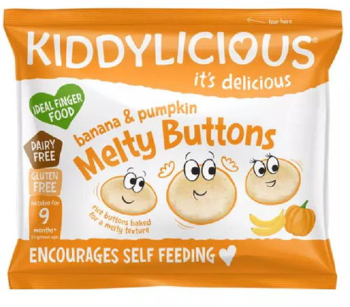 KIDDYLICIOUS Knoflíčky ovocno-zeleninové Banán s dýní 6 g - Crisps for Kids - Main image