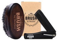 HurtDex Sada na úpravu vousů s kartáčem z kančích štětin - 11 × 6 cm - Beard Comb