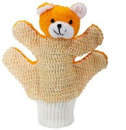 ADONIS Mycí rukavice medvídek oranžový - Masážní rukavice