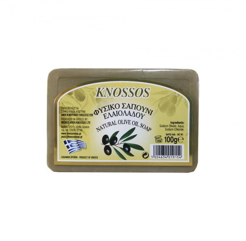 KNOSSOS Řecké olivové mýdlo přírodní zelené 100 g - Bar Soap - Main image