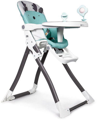 ECOTOYS Dining chair with reindeer, turquoise - High Chair - Main image