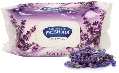 Fresh Air vlhčené ubrousky s klipem levandule 120 ks - Wet Wipes - Main image