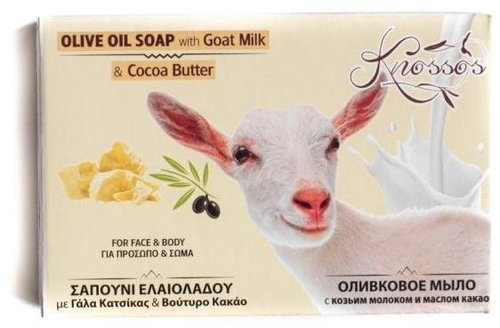 KNOSSOS Aromatické olivové mýdlo s kozím mlékem a kakaovým máslem 100 g - Bar Soap - Main image