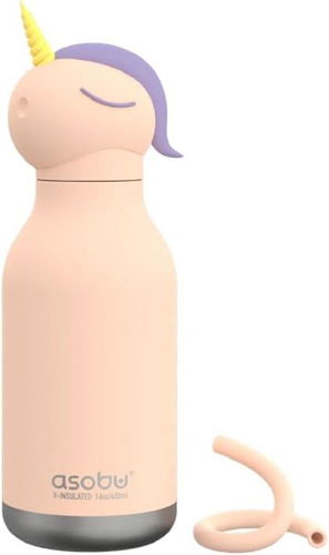 Asobu Bestie Bottles Láhev na pití s brčkem jednorožec - Láhev na pití pro děti - Hlavní obrázek