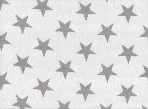 PREM INTERNATIONAL Diaper / towel 90 × 100, stars, grey - Cloth Nappies - Main image