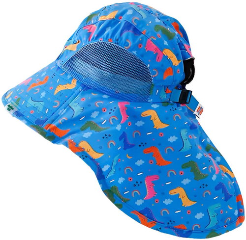 For kids Summer hat with whistle blue, dinosaur - Children's Hat - Main image