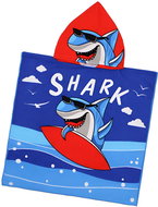 Excellent Baby poncho - blue, 60 × 120 cm, happy shark - Children's Bath Towel
