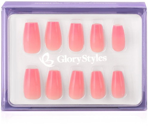 GloryStyles Stick-on nails - pink, 30 pcs - False Nails - Main image