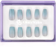 GloryStyles Stick-on nails turquoise glitter 30 pcs - False Nails